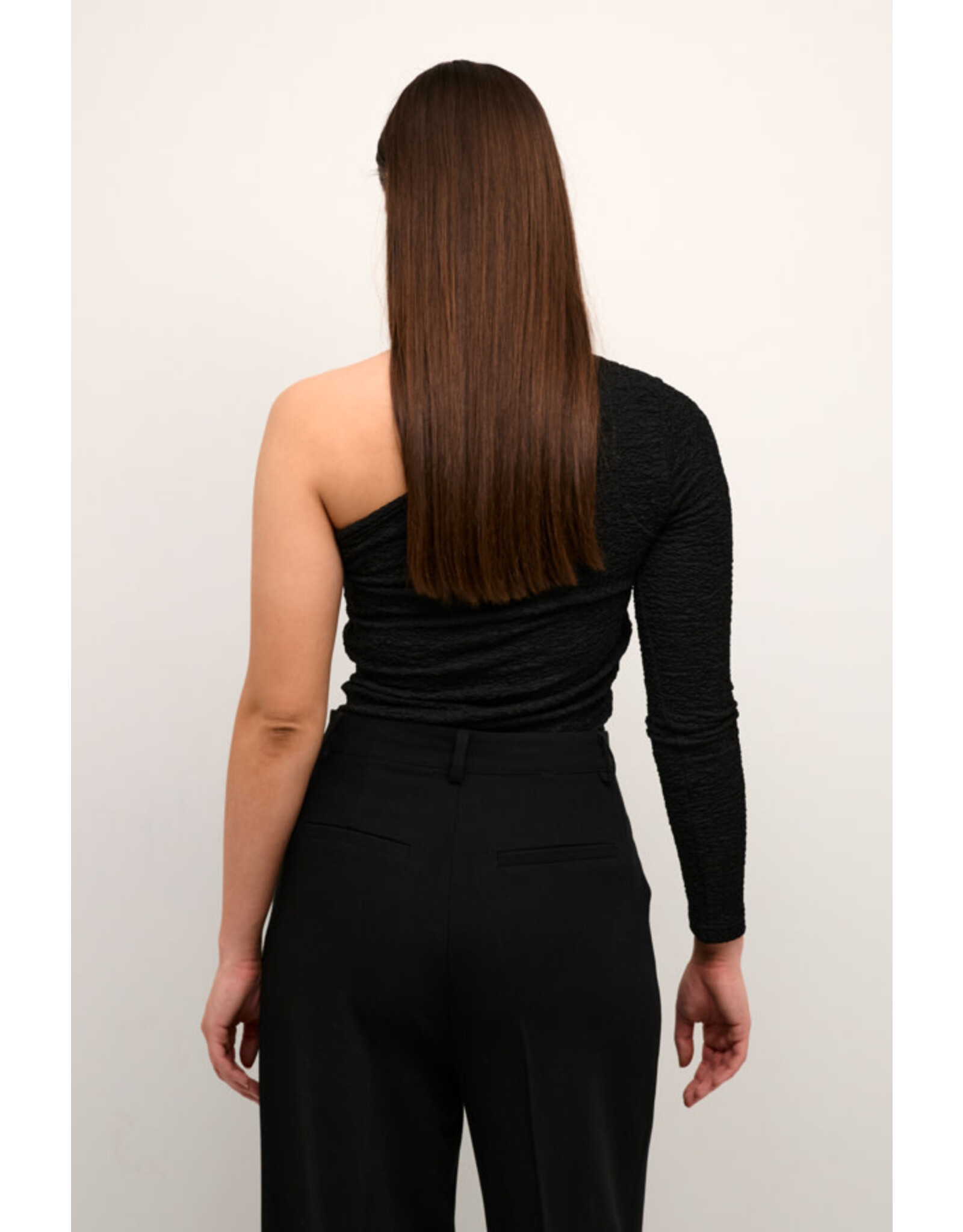 Kaffe Kaffe - Ronia asymmetric tee (black deep)