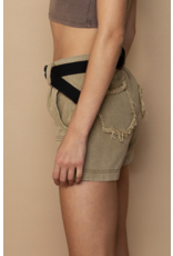 POL Elma - Olive shorts with zipper detail