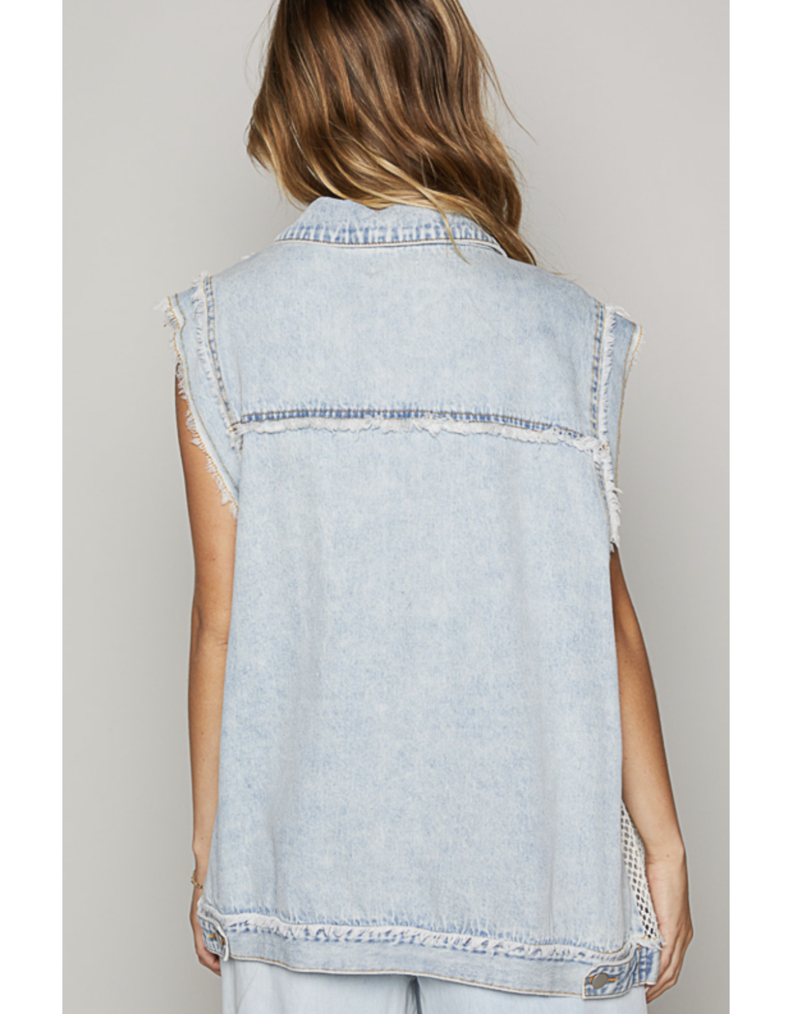 POL Madison - Denim and lace vest