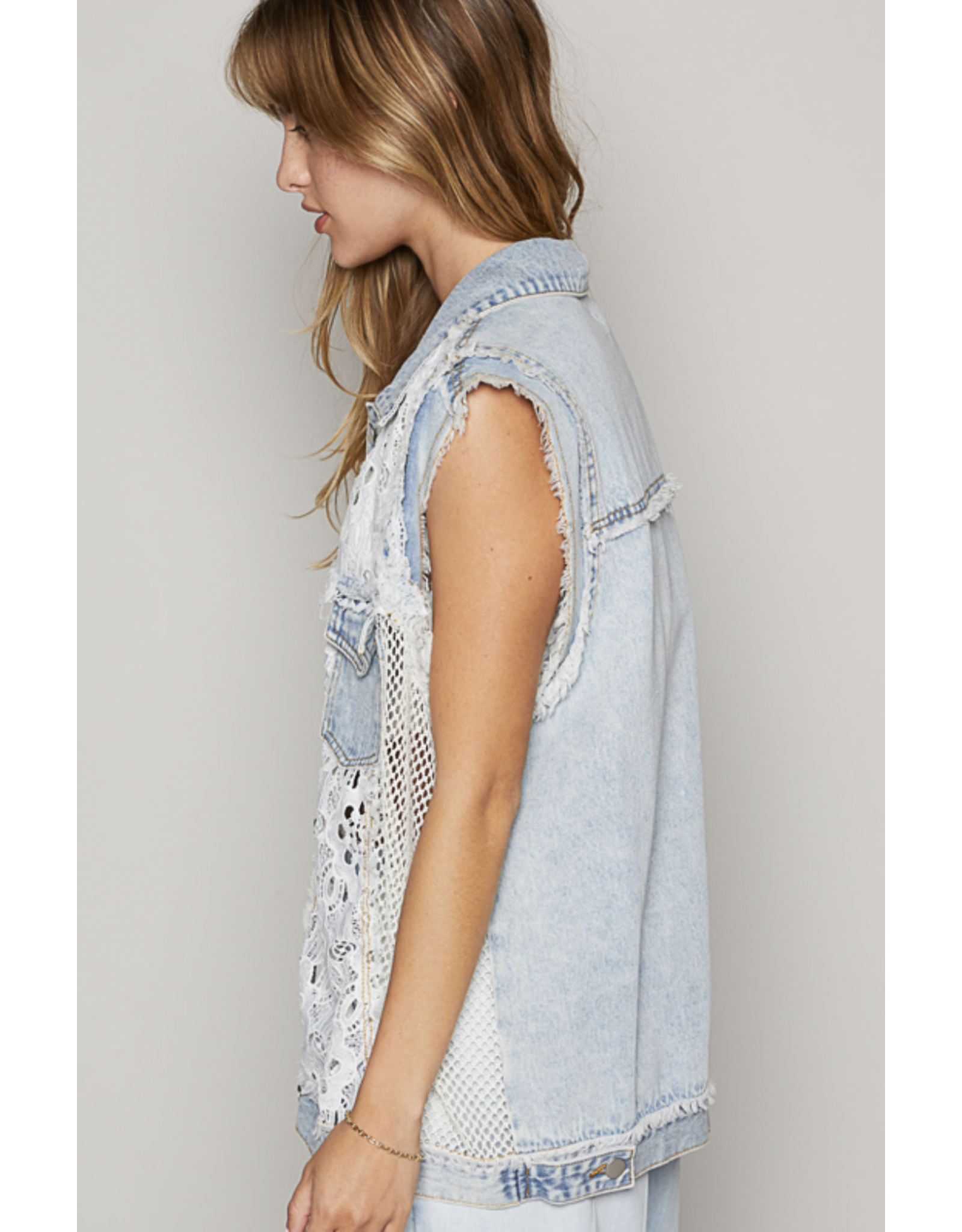 POL Madison - Denim and lace vest