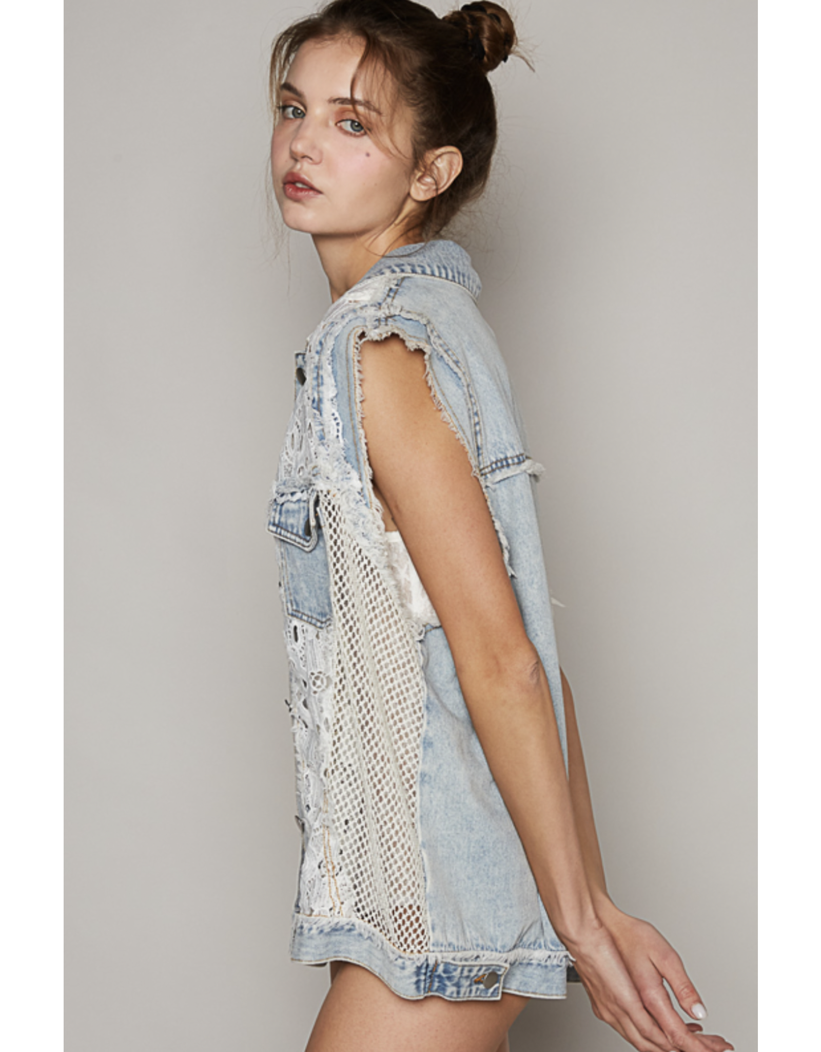 POL Madison - Denim and lace vest