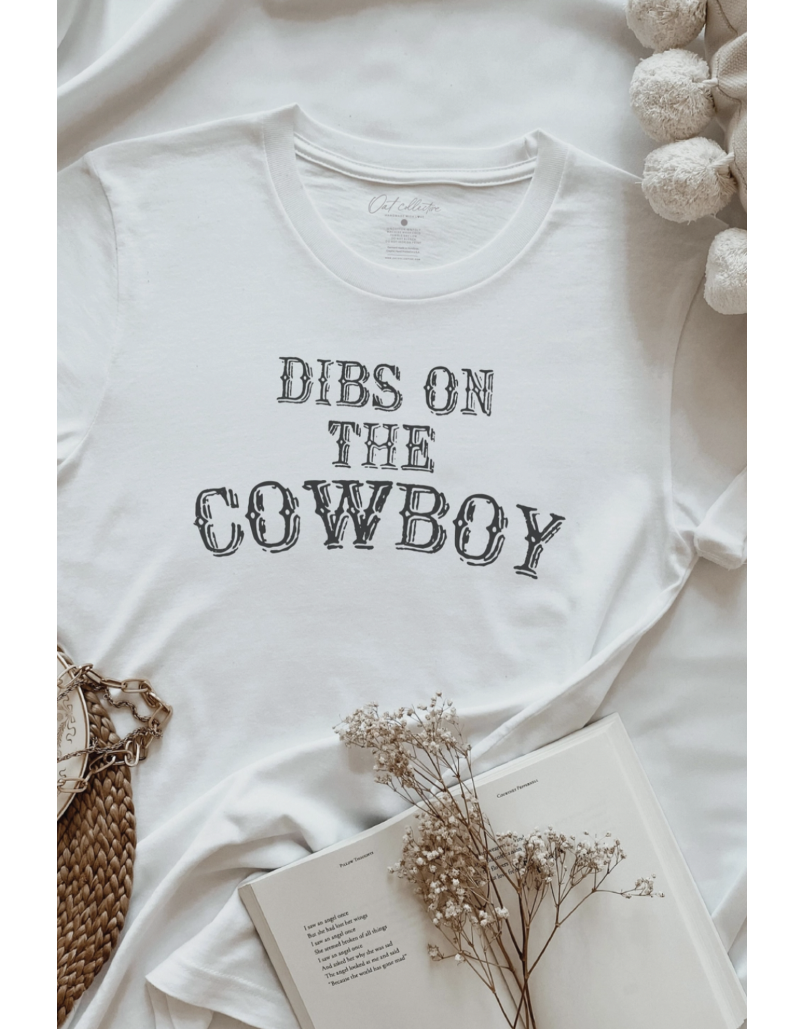 Oat Collective Oat Collective - Dibs On the Cowboy Graphic T-Shirt (Vintage White)