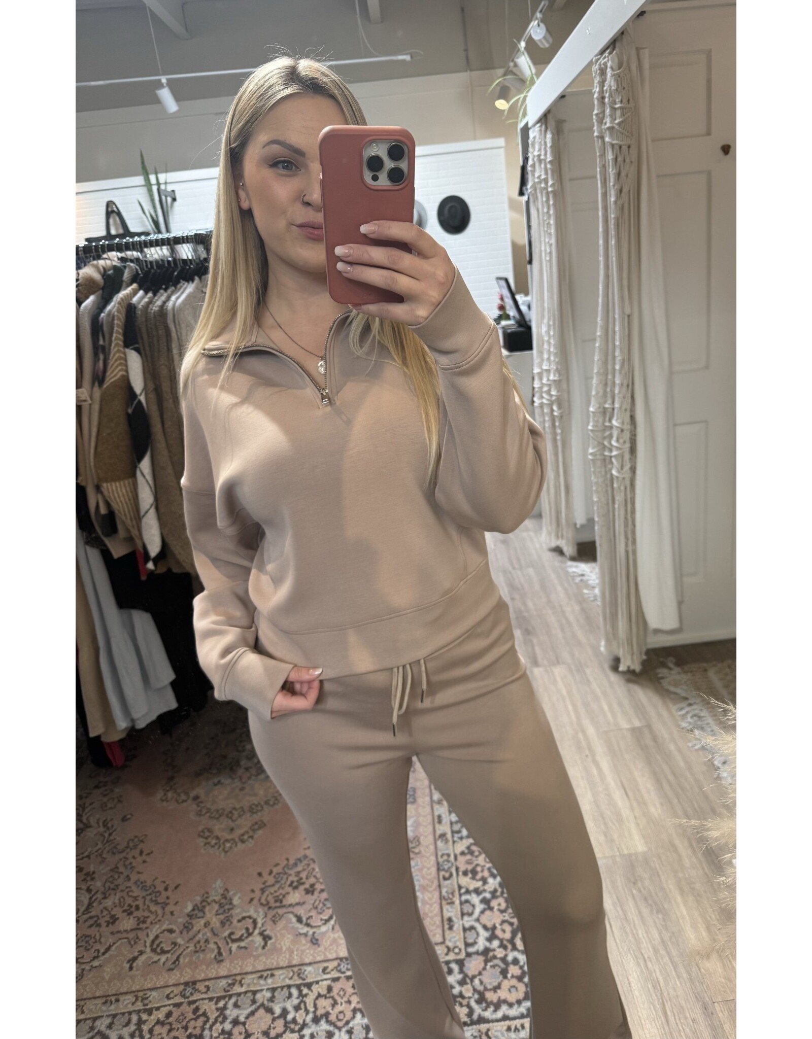 RD Style RD Style - Mailyn soft scuba half zip pullover (Taupe)