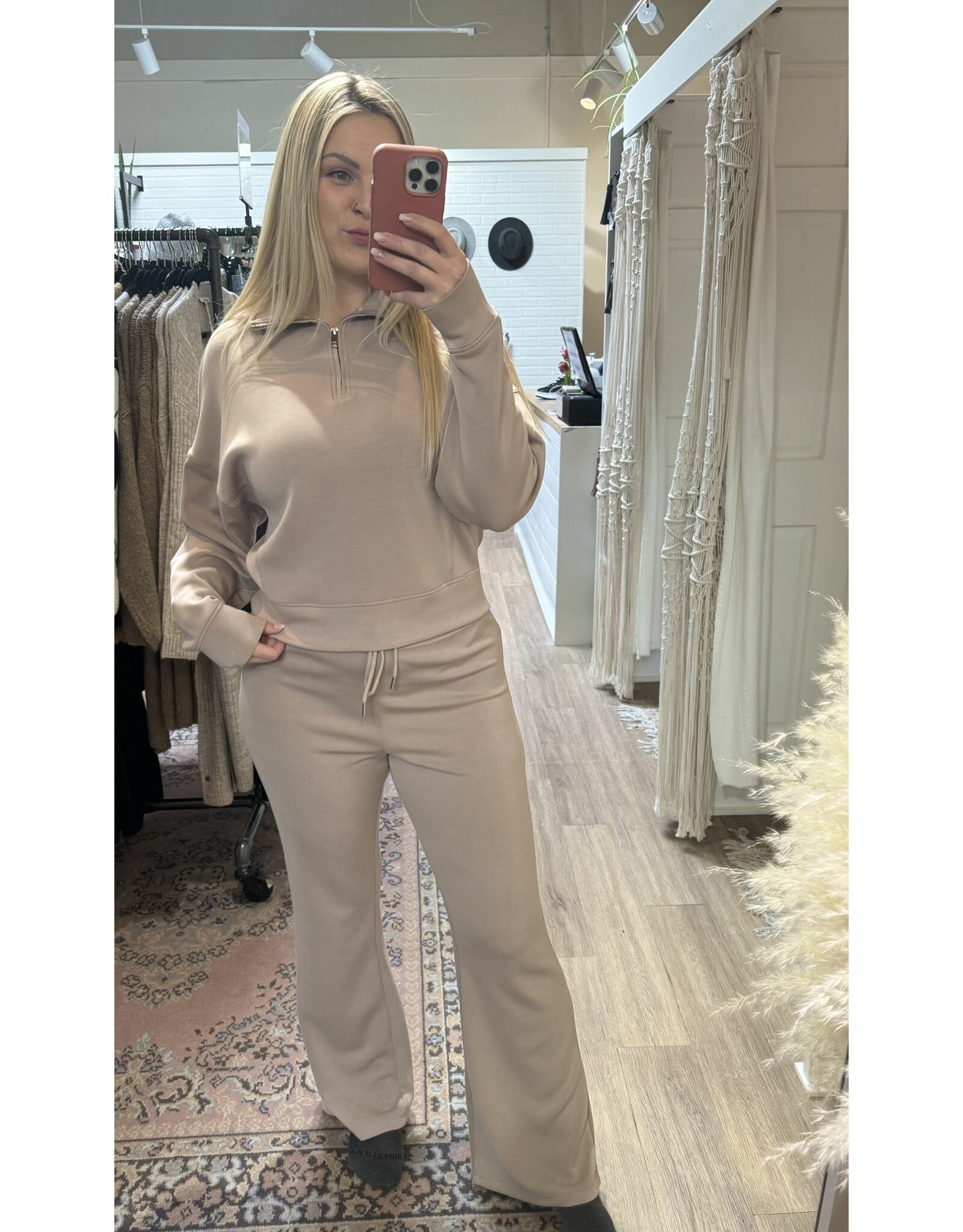 RD Style RD Style - Mailyn soft scuba half zip pullover (Taupe)