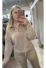 RD Style RD Style - Mailyn soft scuba half zip pullover (Taupe)