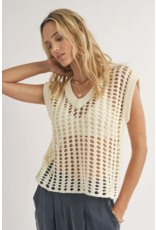 Sadie & Sage Sadie & Sage - Lexi open knit sweater vest (Ivory)