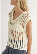 Sadie & Sage Sadie & Sage - Lexi open knit sweater vest (Ivory)