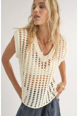 Sadie & Sage Sadie & Sage - Lexi open knit sweater vest (Ivory)