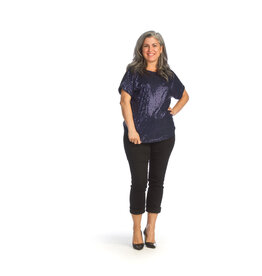 Papillon Papillon - Sequin Stretch Top (Navy)