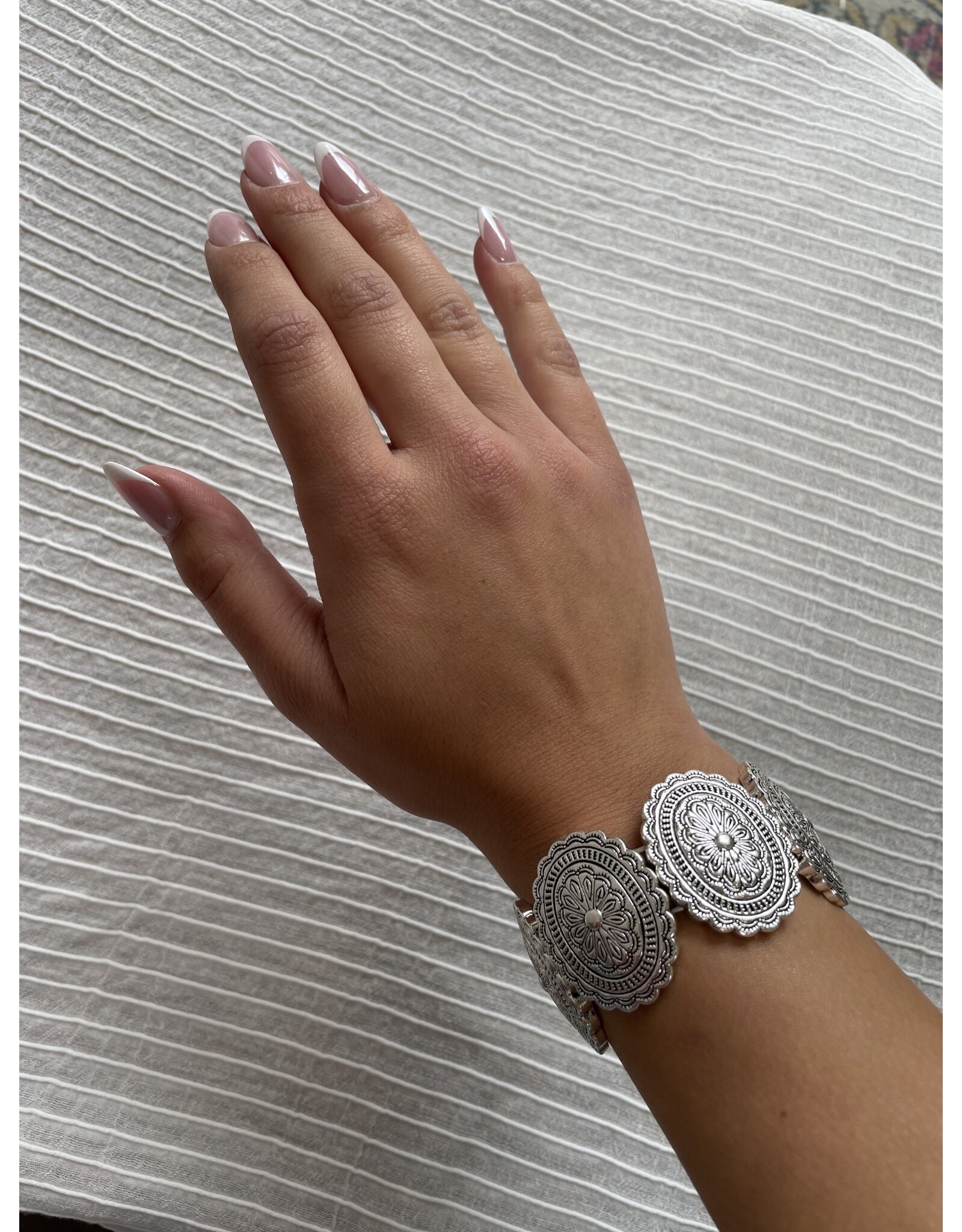 Blandice Burnished silver stretch bracelet