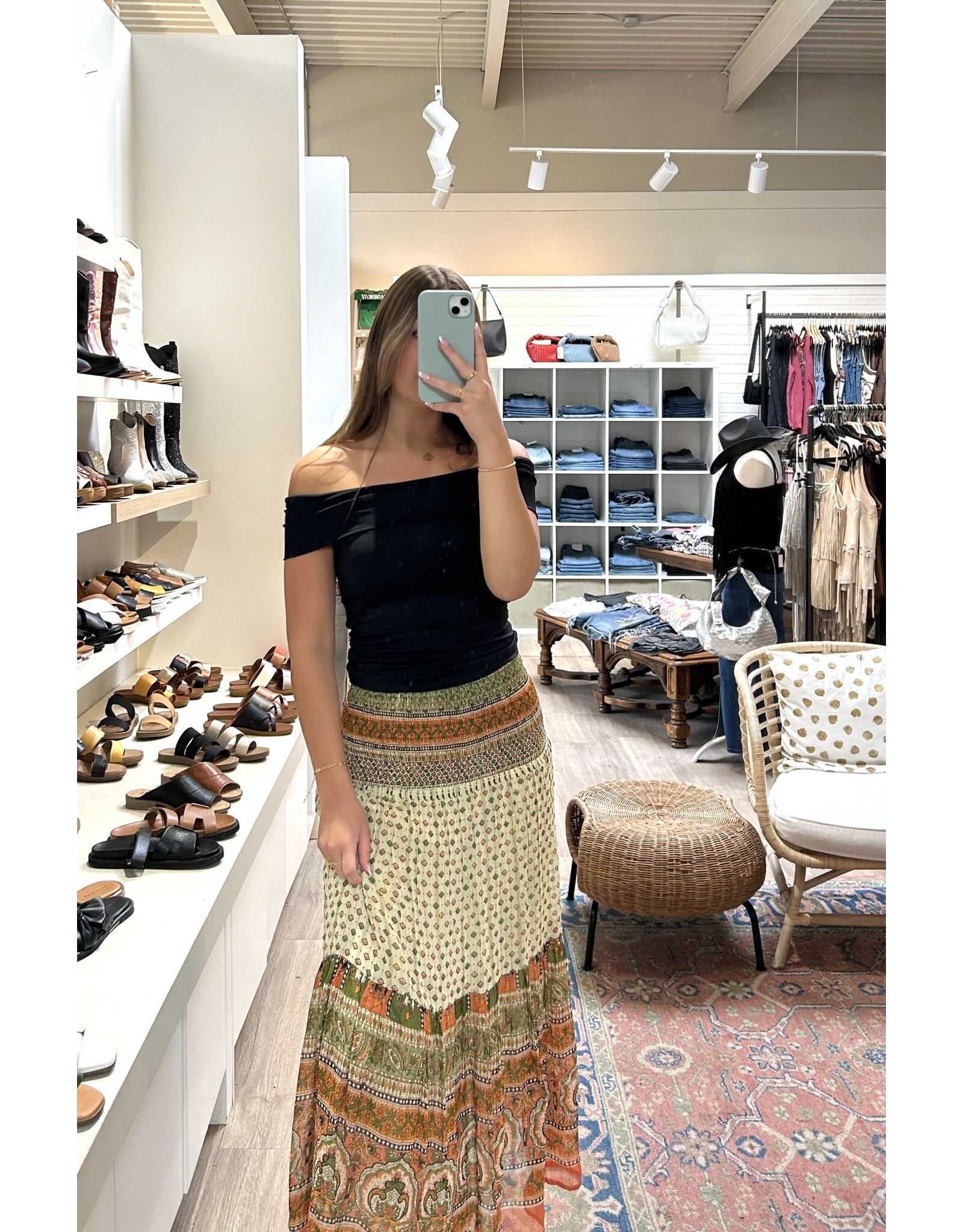 NKN Barcelona NKN Barcelona - Long printed skirt (Green)