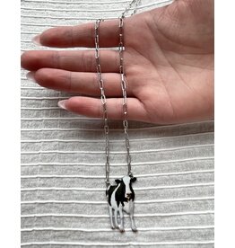 Blandice Cow pendant necklace (Black)