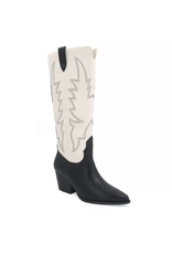 Qupid Vaca western boot (Black / White)