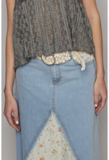 POL Knotted leatherette belt with beads and buckle (Ivory)