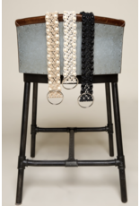 POL Knotted leatherette belt with beads and buckle (Ivory)