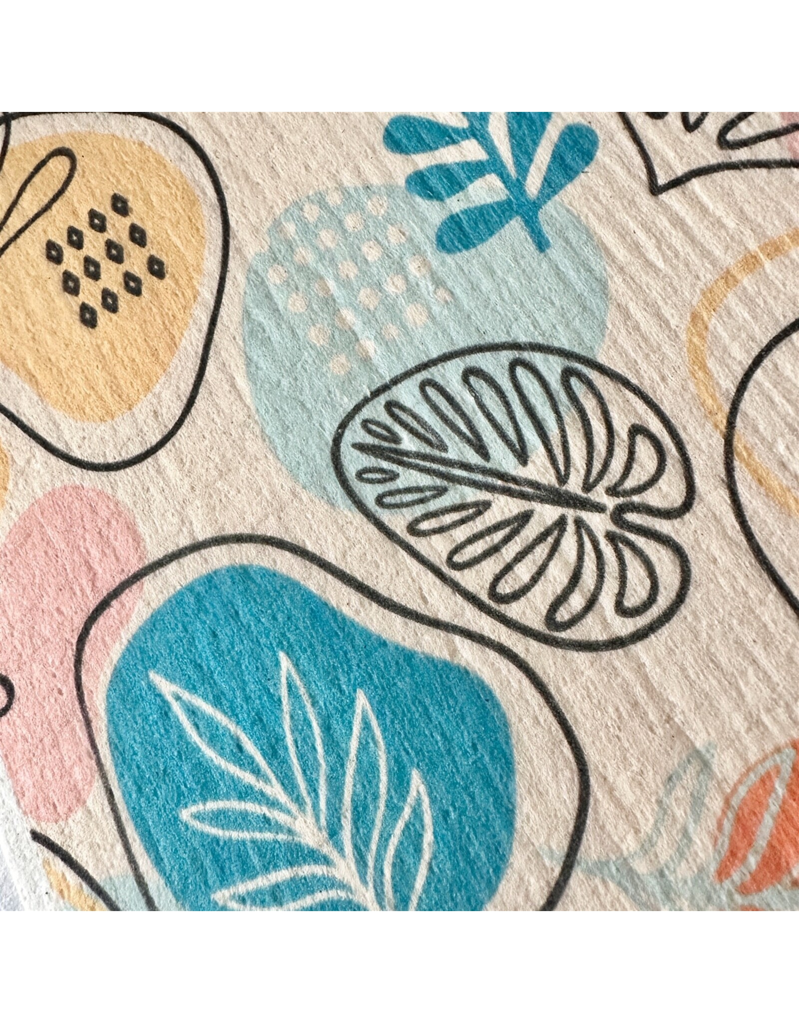 Pika & Bear Pika & Bear - "Petiole" Abstract Leaves Design Swedish Dishcloth