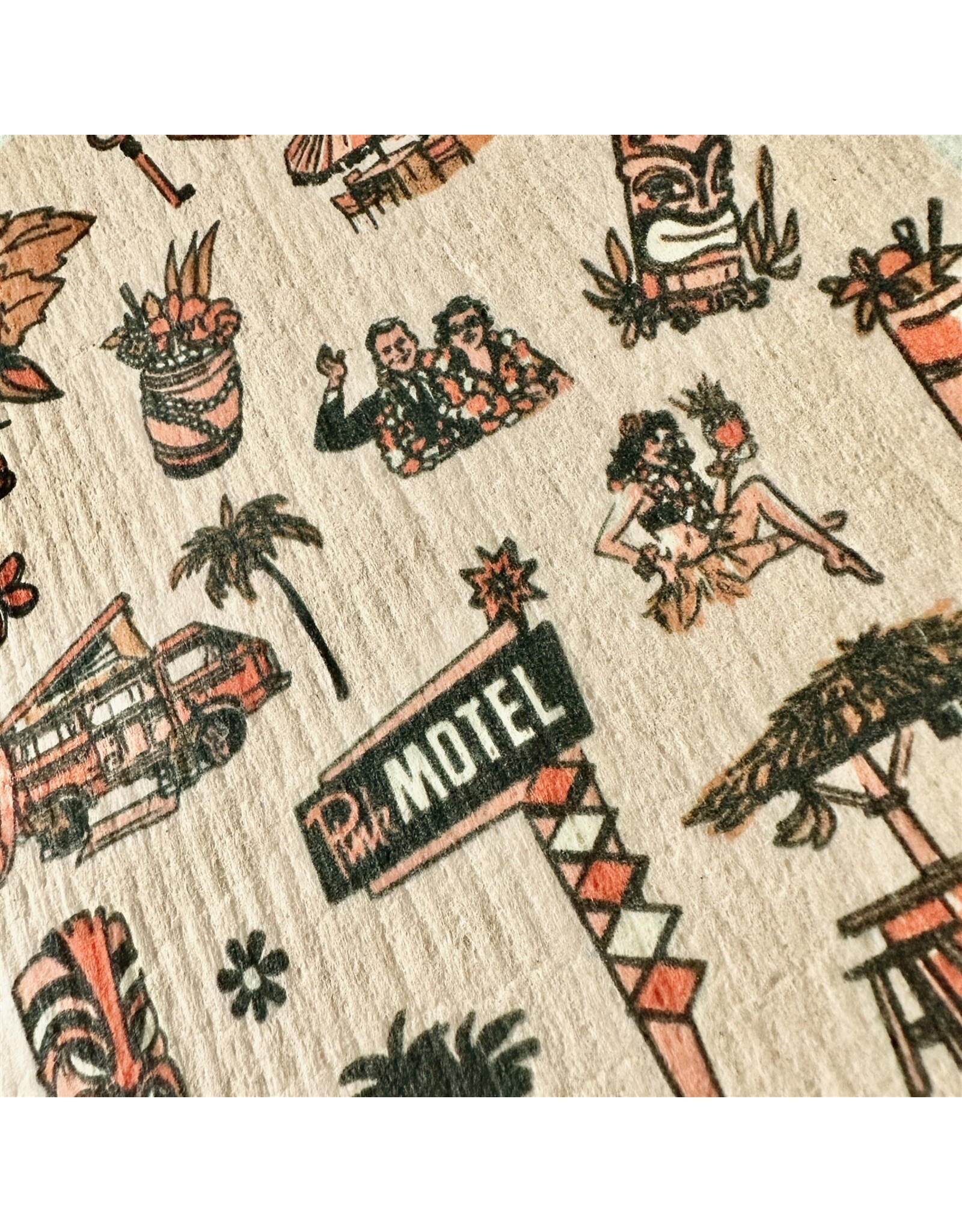 Pika & Bear Pika & Bear - "Tiki Tiki Tiki" Hawaiian Design Swedish Dishcloth