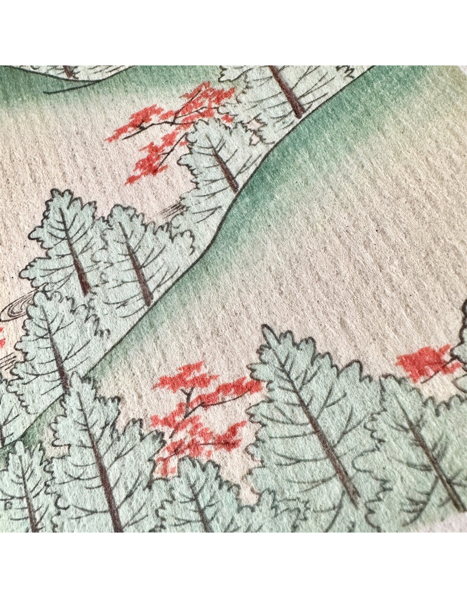 Pika & Bear Pika & Bear - "Gahara" Japanese Mountain Forest Design Swedish Dishcloth