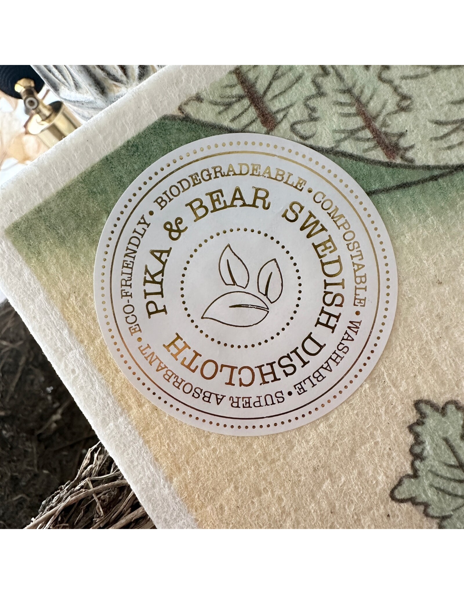 Pika & Bear Pika & Bear - "Gahara" Japanese Mountain Forest Design Swedish Dishcloth