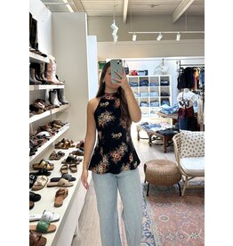 Papillon Papillon - Crepe floral halter neck blouse