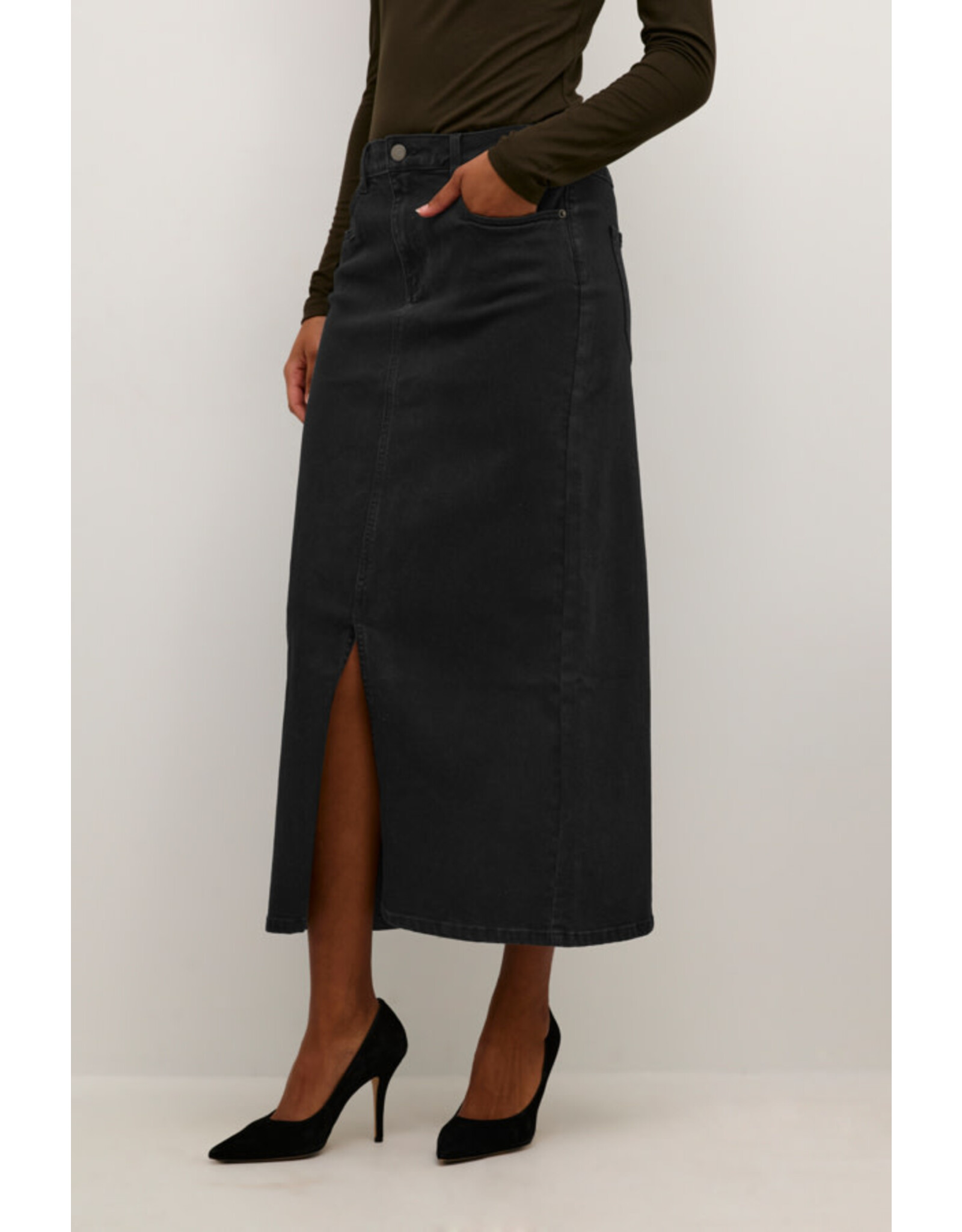 Kaffe Kaffe - Sinem Denim Skirt (Black Deep)