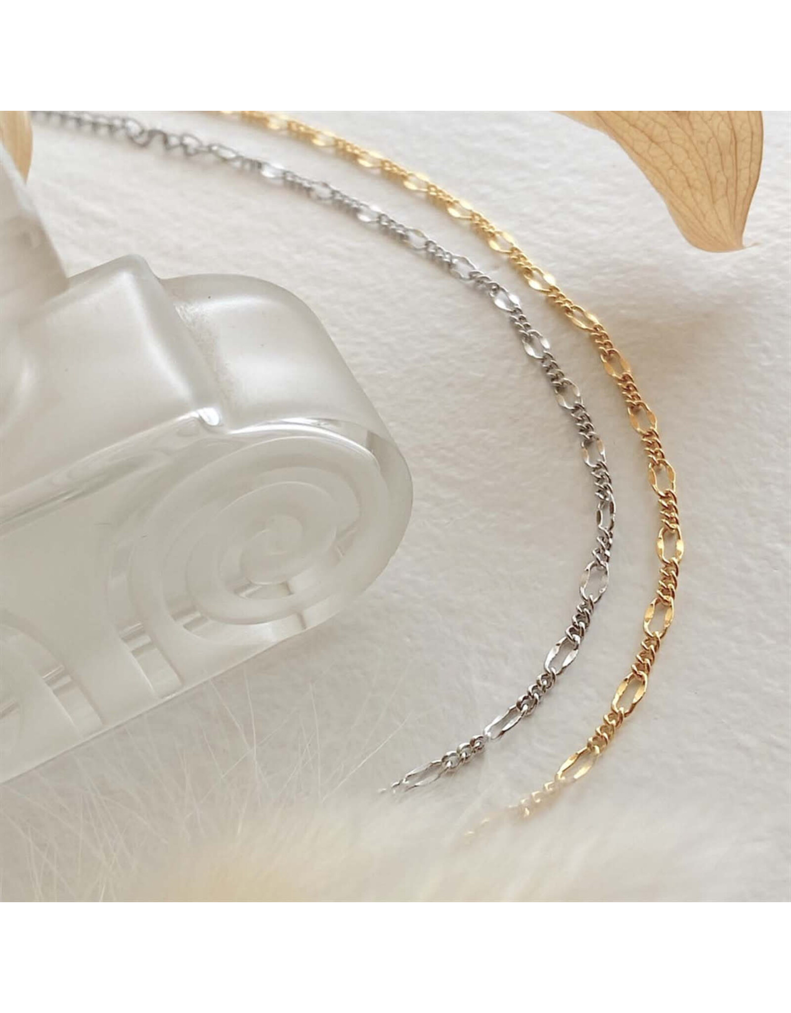 Pika & Bear Pika & Bear - "Figaro" Flat Link Patterned Chain Bracelet