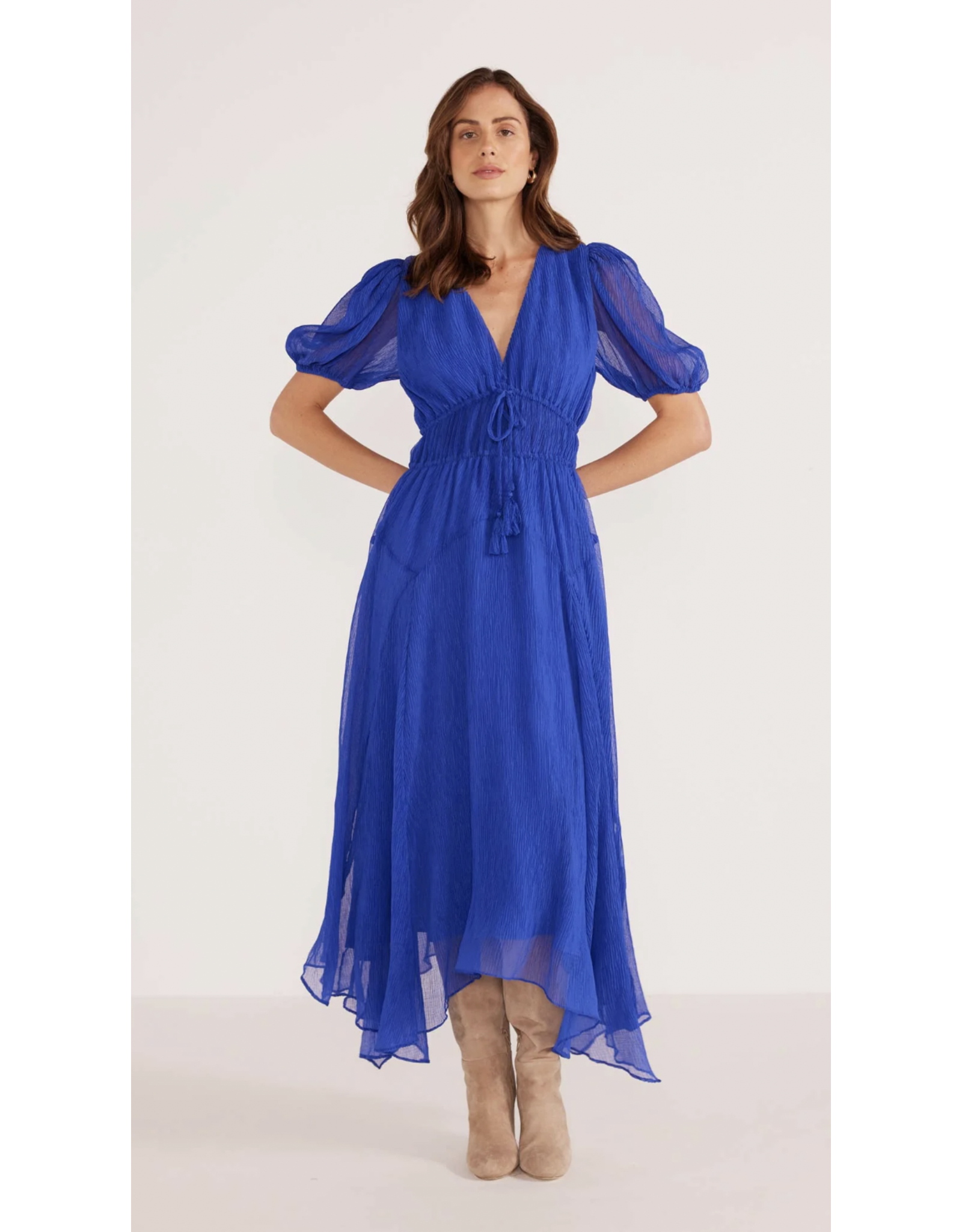 Mink Pink Mink Pink - Lily Hanky Hem Midi Dress (Sapphire)