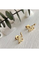 Pika & Bear Pika & Bear - Grasslands Tiny Snake Stud Earrings with Rhinestones