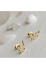 Pika & Bear Pika & Bear - Grasslands Tiny Snake Stud Earrings with Rhinestones