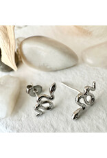 Pika & Bear Pika & Bear - Grasslands Tiny Snake Stud Earrings with Rhinestones