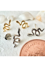 Pika & Bear Pika & Bear - Grasslands Tiny Snake Stud Earrings with Rhinestones