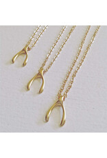 Pika & Bear Pika & Bear - "Wish" Wishbone Charm Necklace