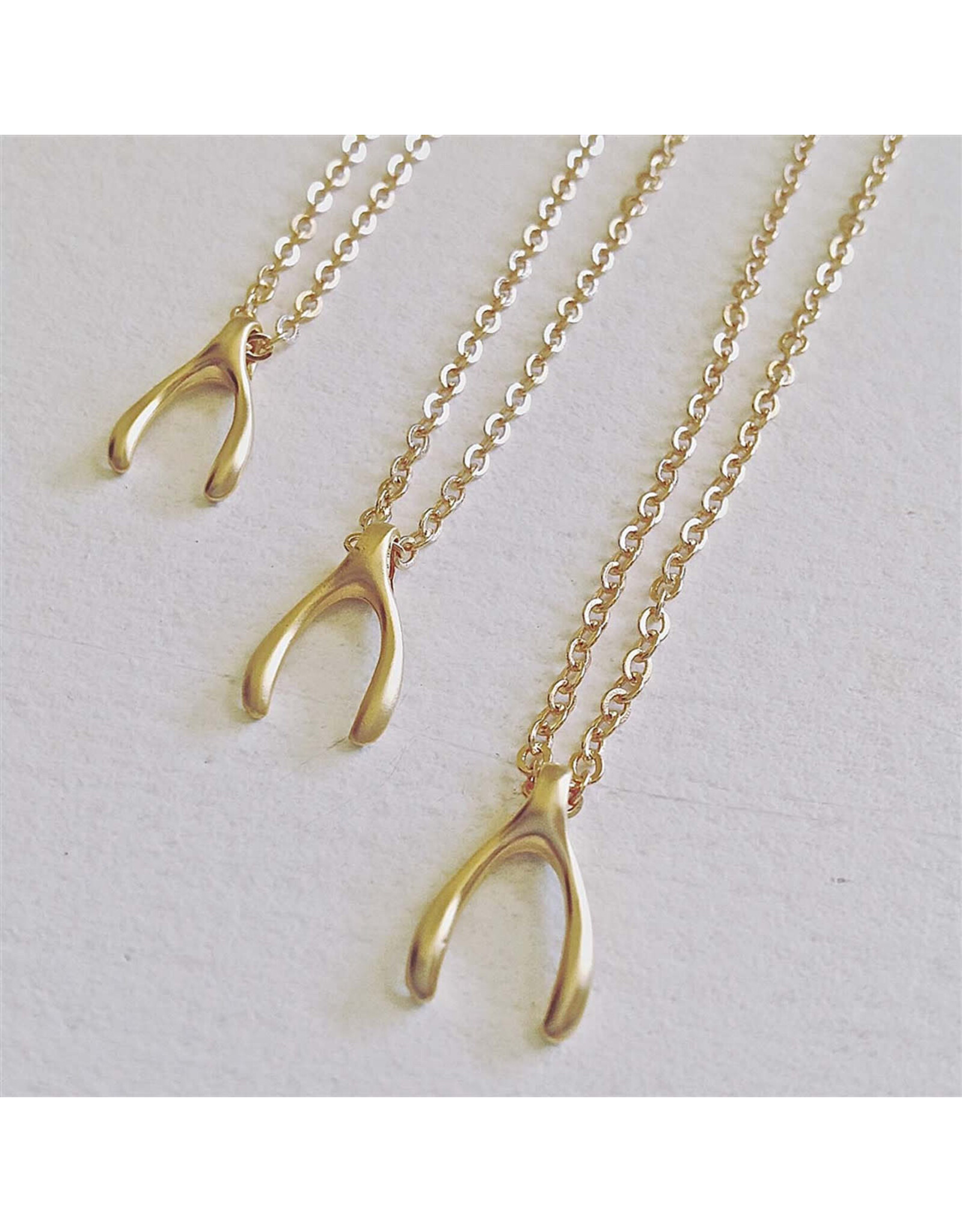 Pika & Bear Pika & Bear - "Wish" Wishbone Charm Necklace