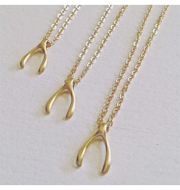 Pika & Bear Pika & Bear - "Wish" Wishbone Charm Necklace