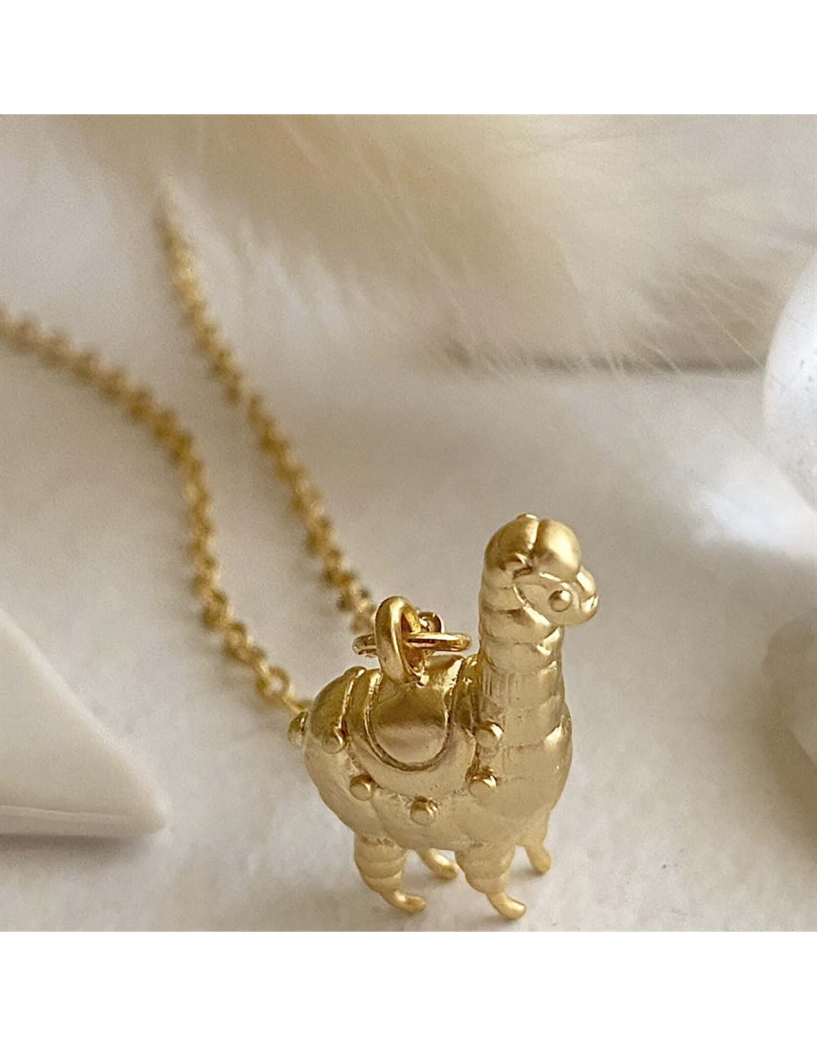 Pika & Bear Pika & Bear - "Tina" Tiny Llama Charm Necklace