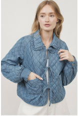 Aaron & Amber Kayte - Quilted Denim Jacket with Peter Pan Jacket