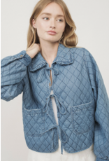 Aaron & Amber Kayte - Quilted Denim Jacket with Peter Pan Jacket