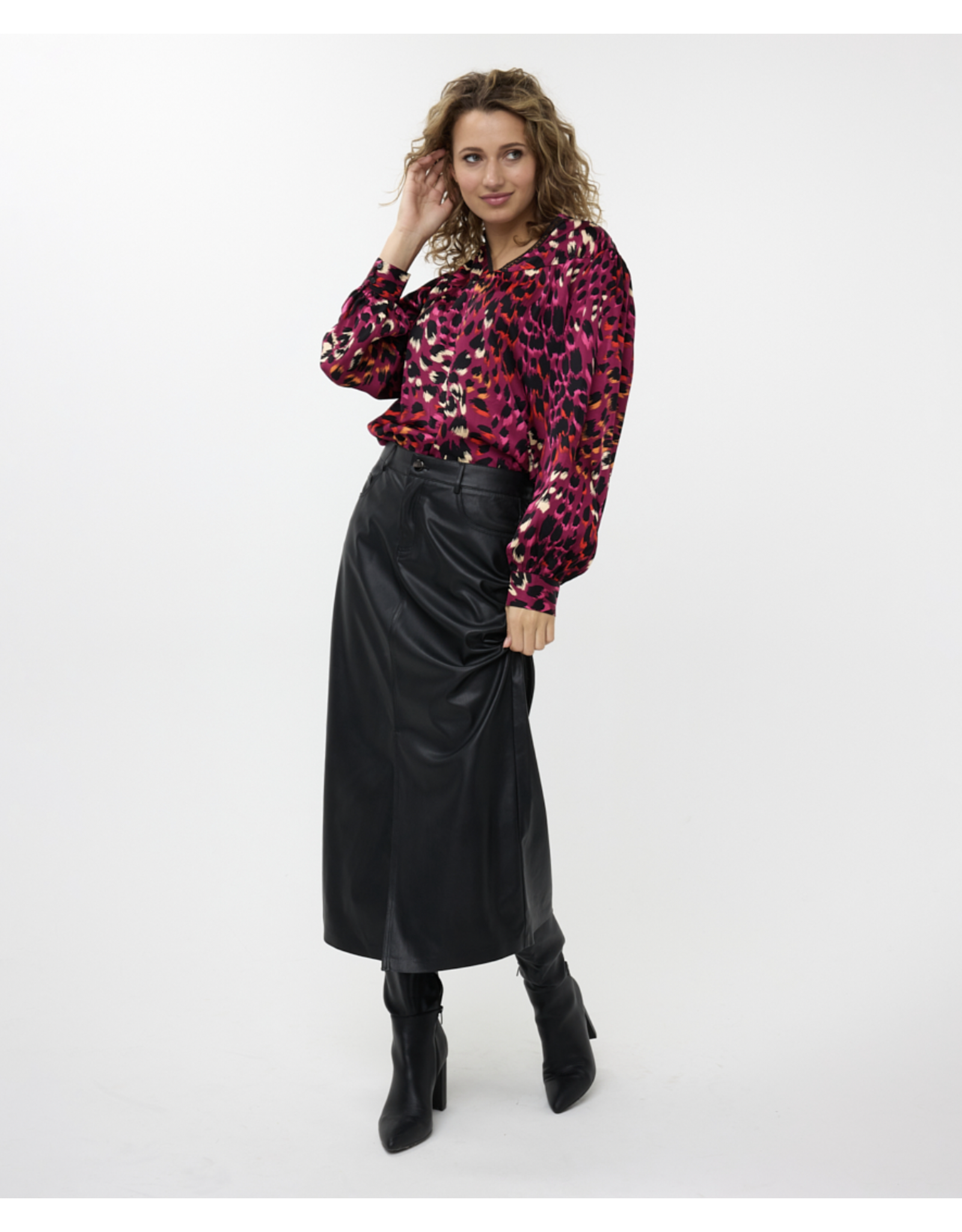 EsQualo EsQualo - Vegan Leather Maxi Skirt (Black)