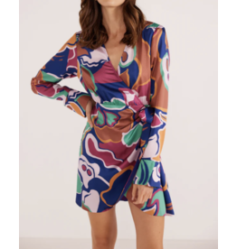 Mink Pink Mink Pink - Lottie wrap mini dress (Abstract Floral)