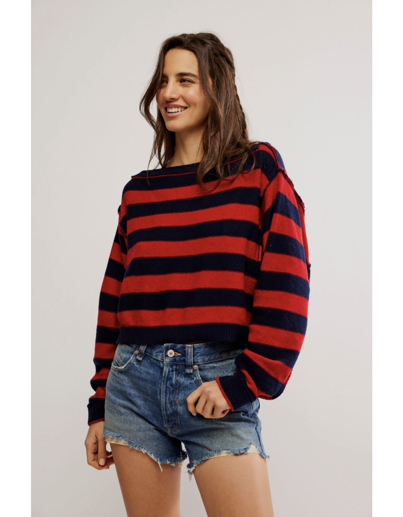 Free people Free People - Into the Blue Pullover (Red)