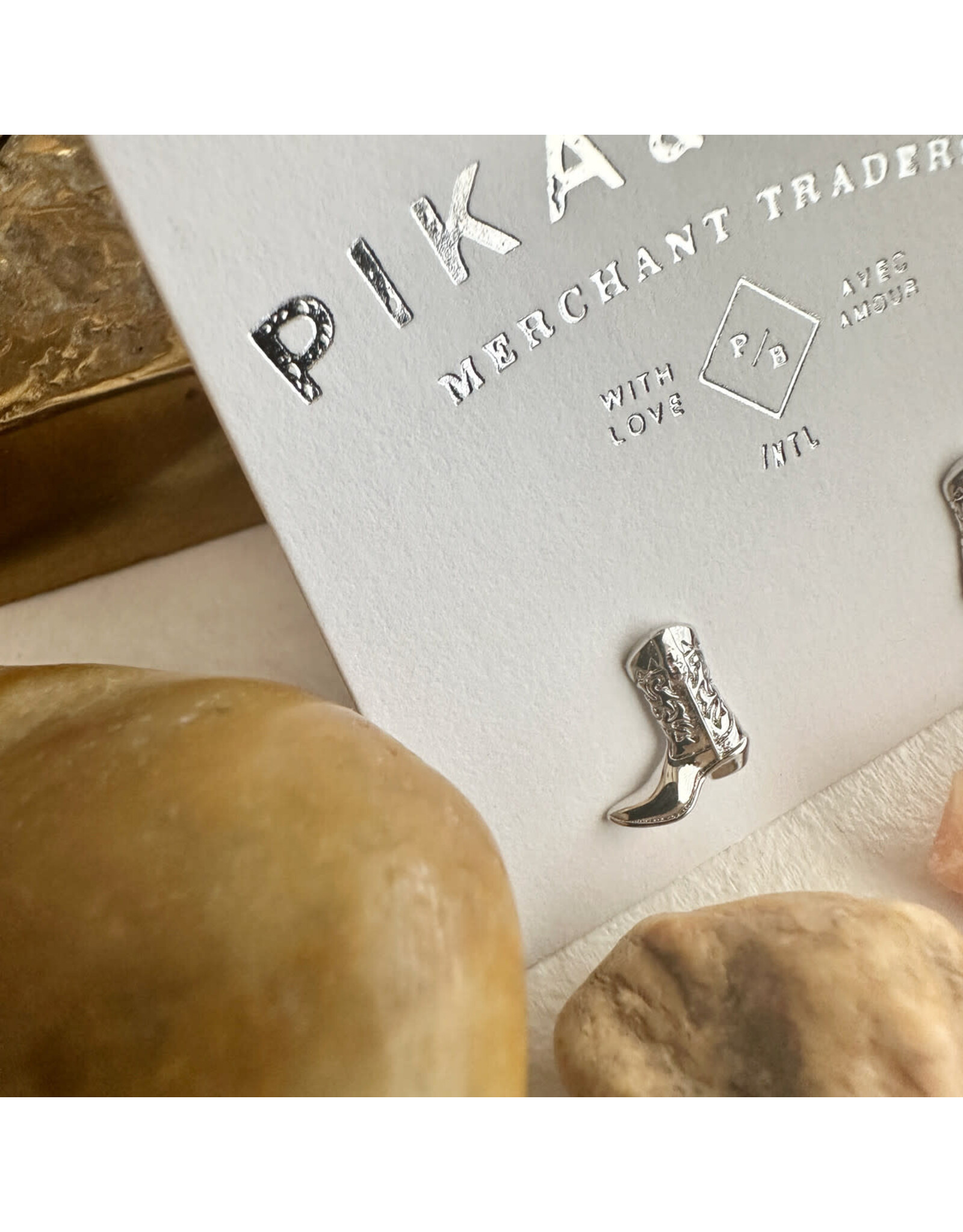 Pika & Bear Pika & Bear - "Dolly" Cowboy Boot Stud Earrings