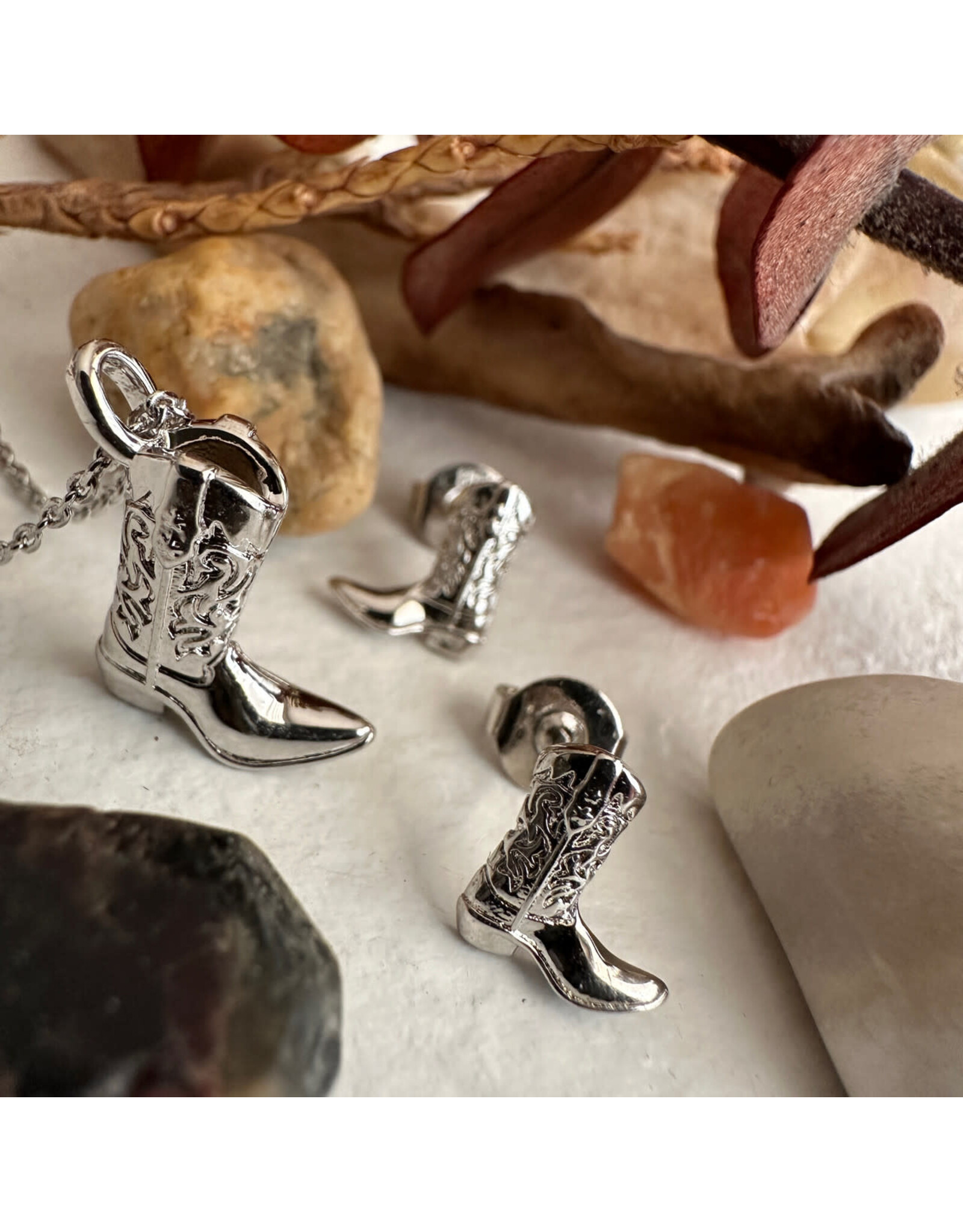 Pika & Bear Pika & Bear - "Dolly" Cowboy Boot Stud Earrings