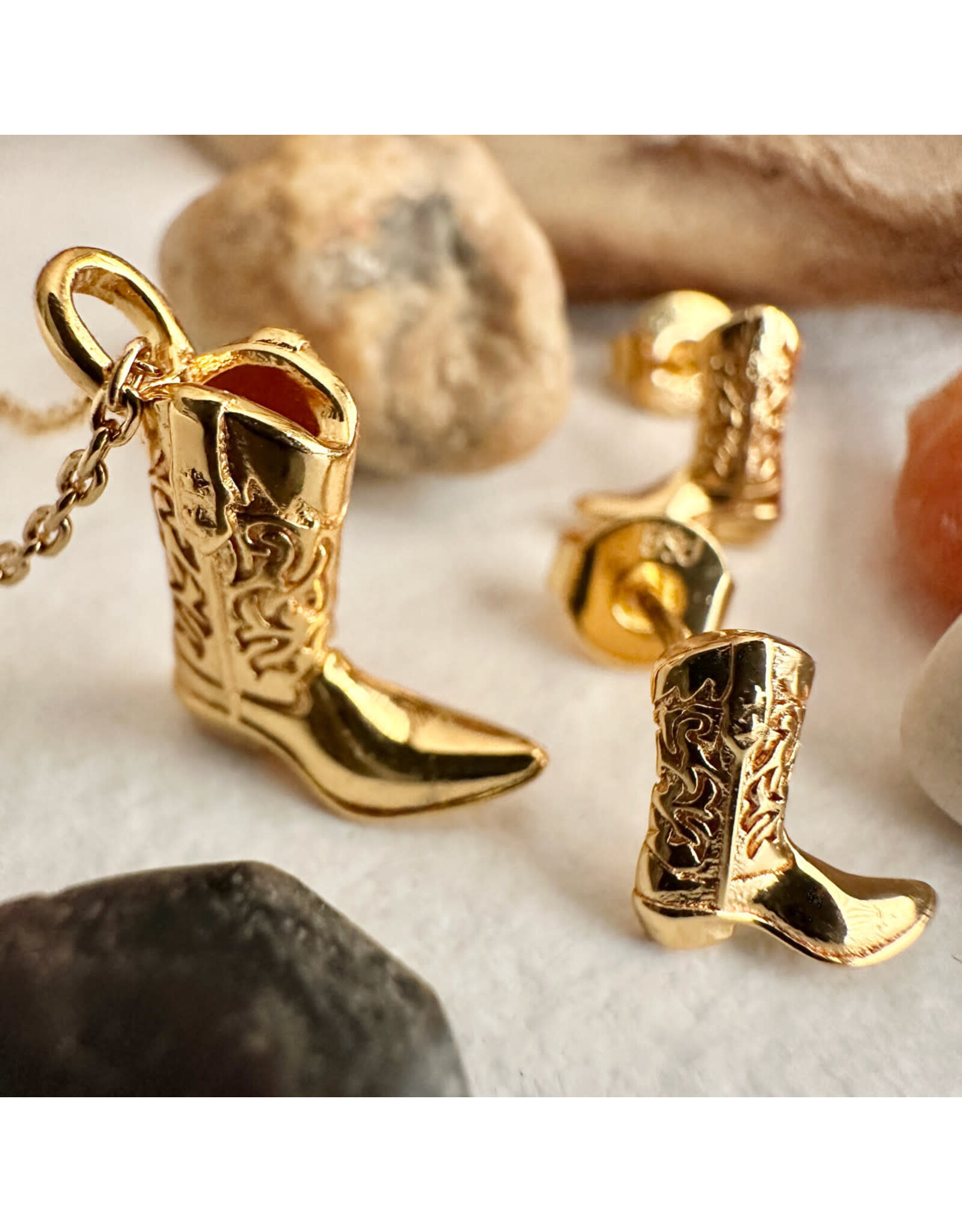 Pika & Bear Pika & Bear - "Dolly" Cowboy Boot Stud Earrings