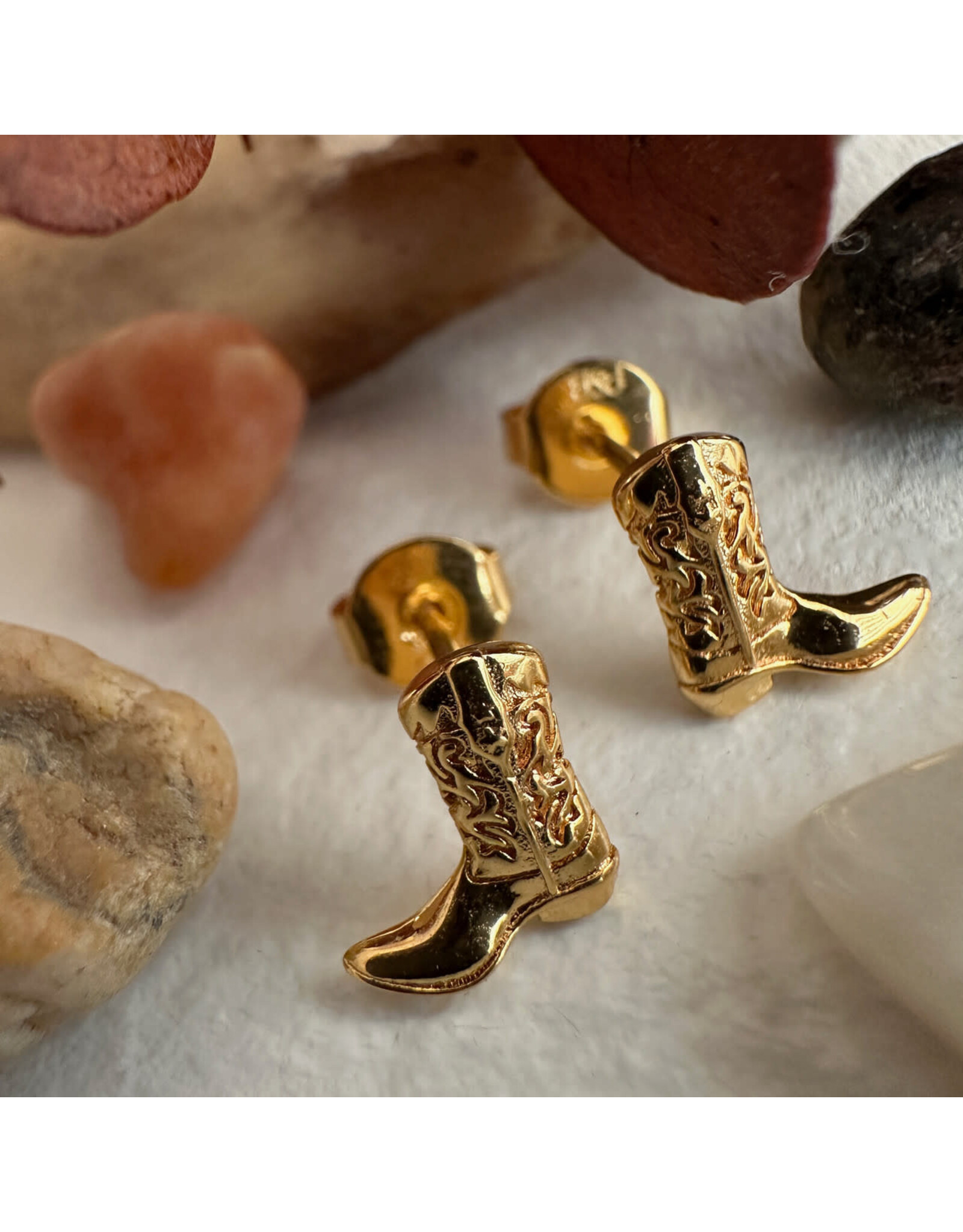 Pika & Bear Pika & Bear - "Dolly" Cowboy Boot Stud Earrings