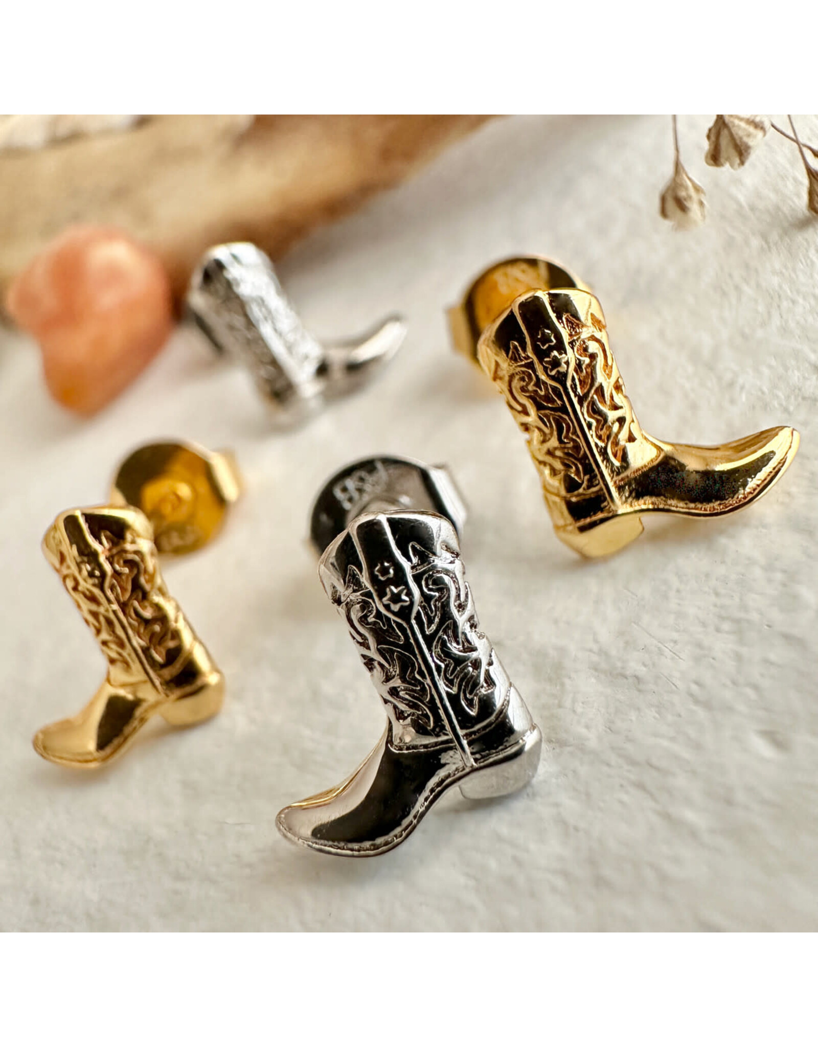 Pika & Bear Pika & Bear - "Dolly" Cowboy Boot Stud Earrings