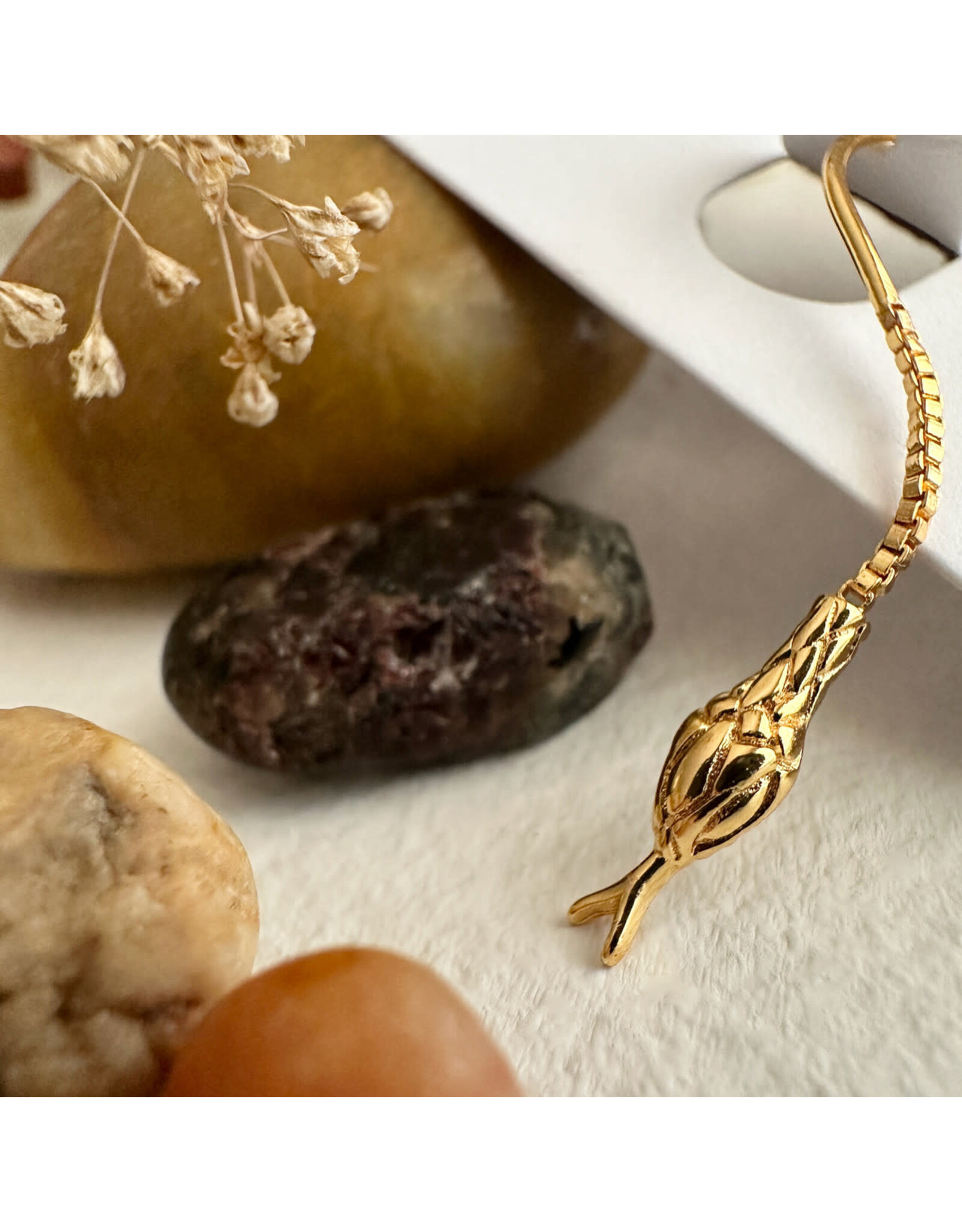 Pika & Bear Pika & Bear - "Cenchoa" Snake Threader Earrings in Gold