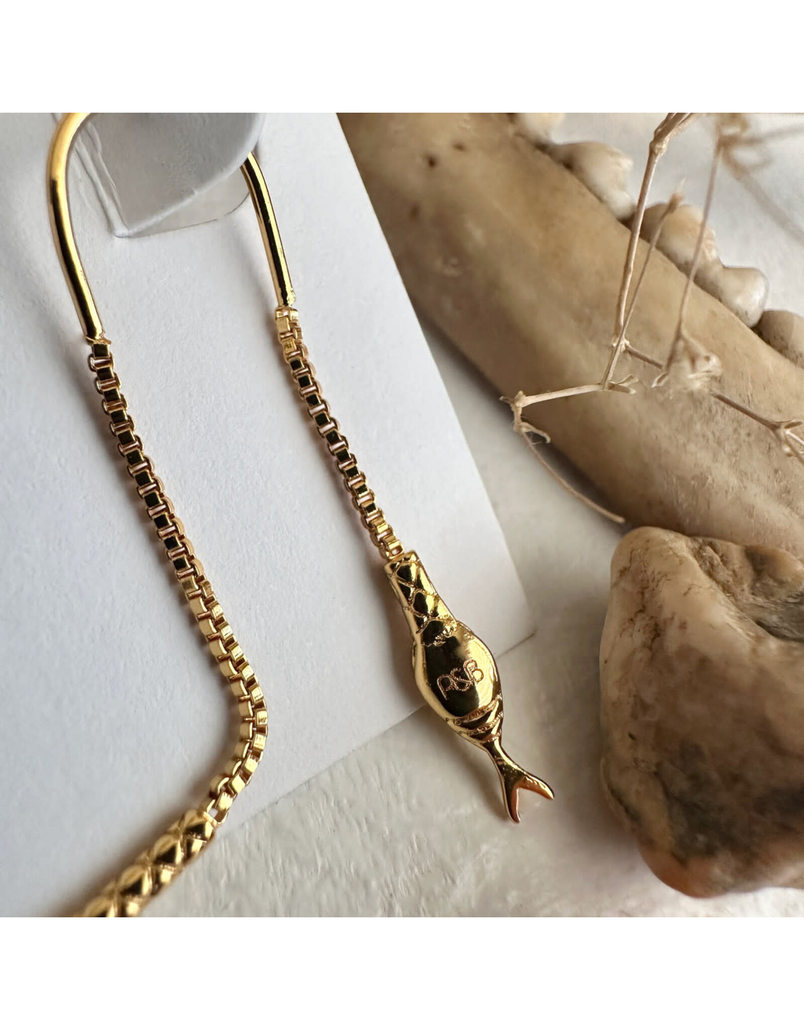 Pika & Bear Pika & Bear - "Cenchoa" Snake Threader Earrings in Gold