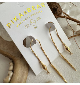 Pika & Bear Pika & Bear - "Cenchoa" Snake Threader Earrings in Gold