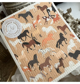 Pika & Bear Pika & Bear - "Put a Horse On It" Wild Horse Design Swedish Dishcloth