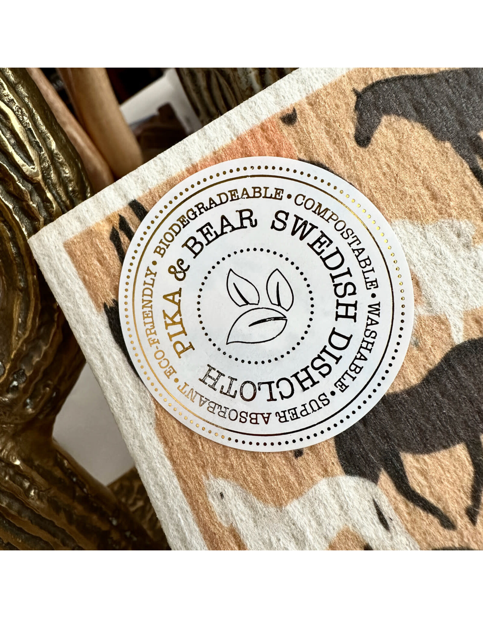 Pika & Bear Pika & Bear - "Put a Horse On It" Wild Horse Design Swedish Dishcloth